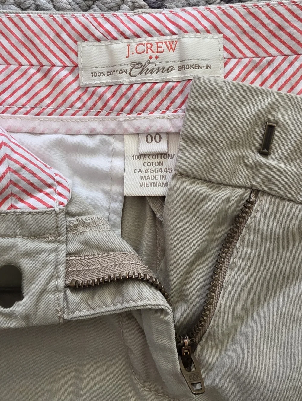 J.Crew Chino Shorts Sz 00 Khaki 100% Cotton Classic Preppy Summer